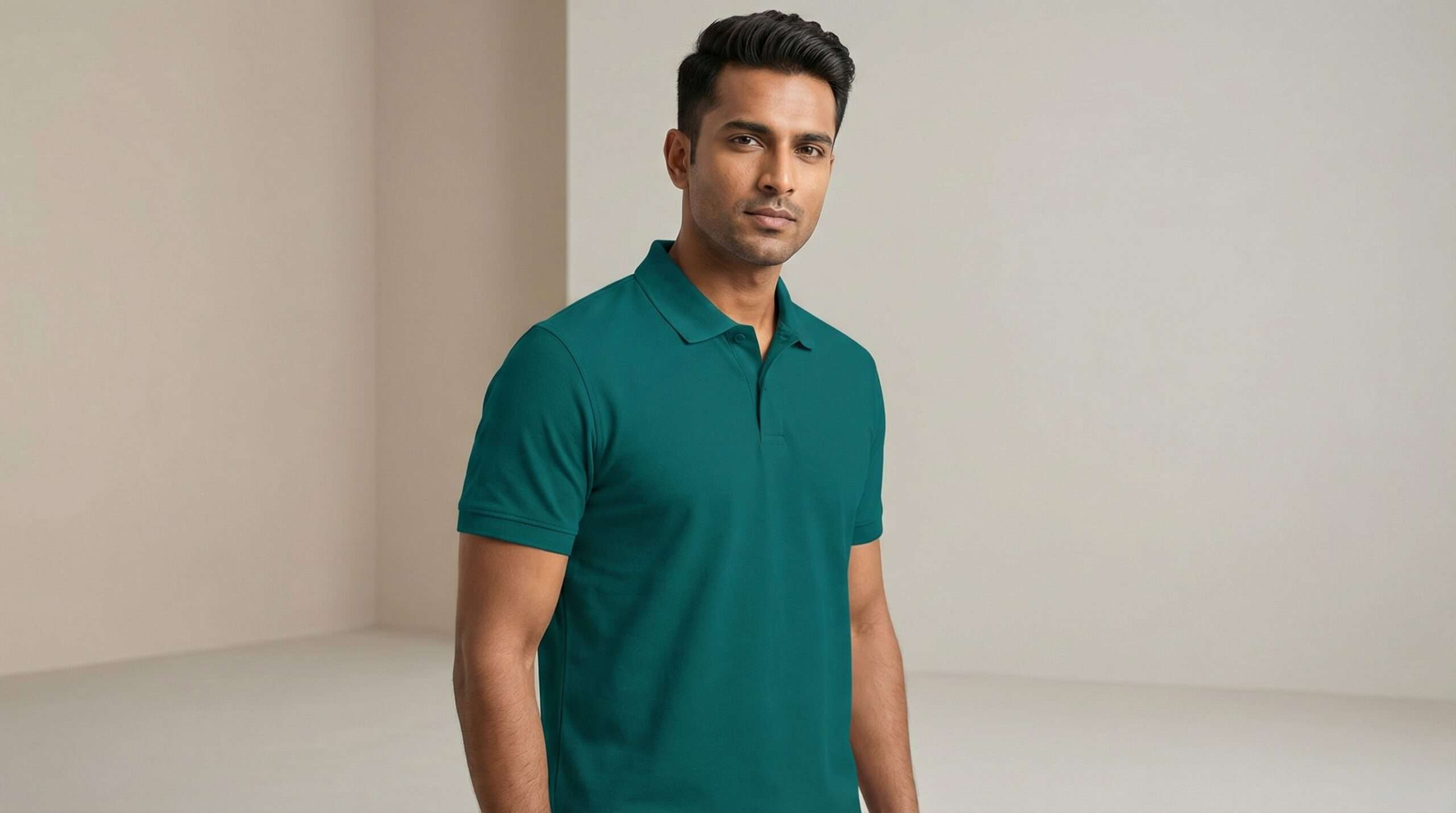 Carbon ni Solid Collar T-shirt Aquamarine - Image 2