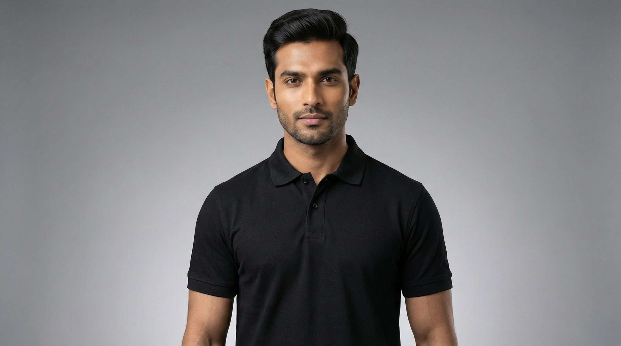 High O2 Collar T-shirt BLACK - Image 2