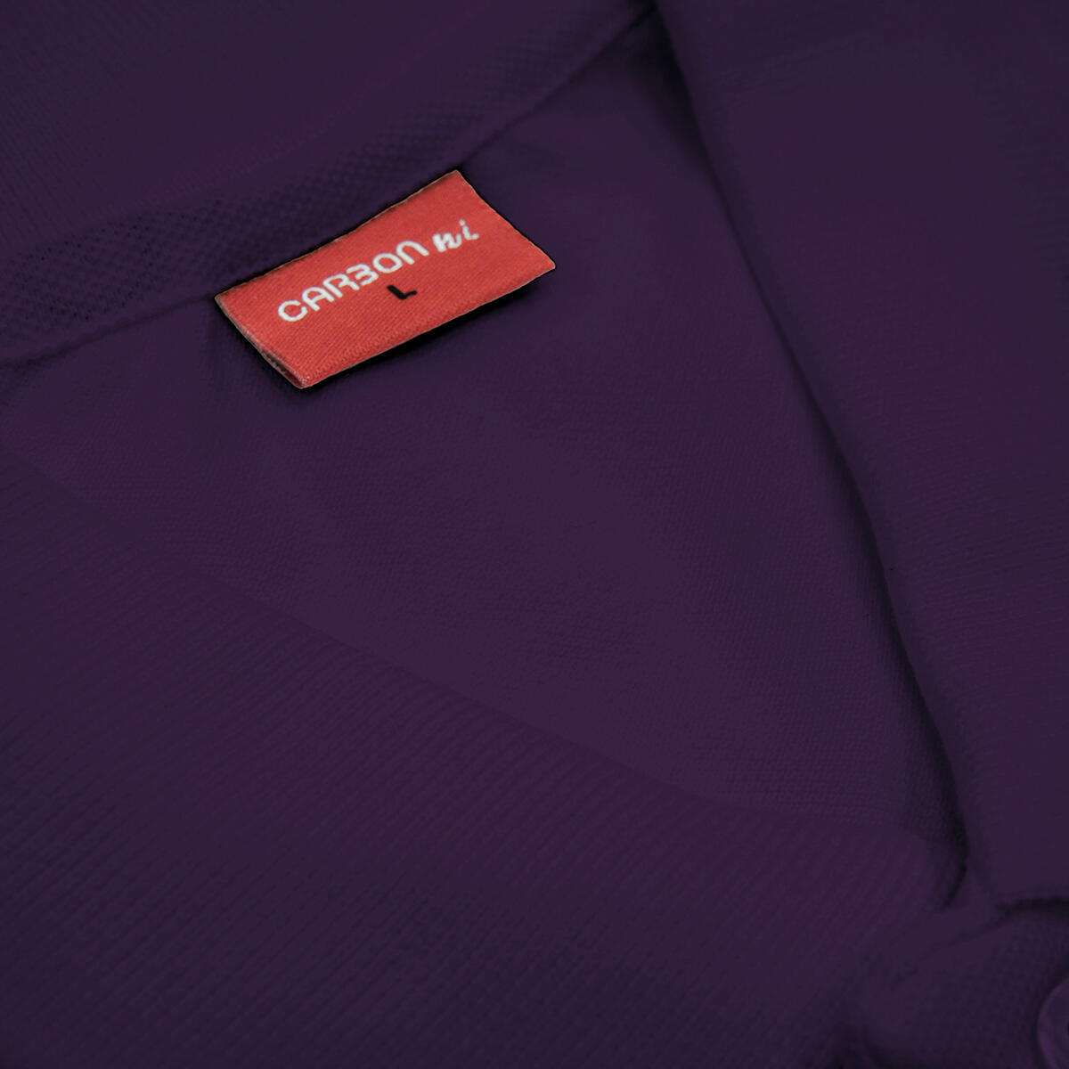 Carbon ni Solid Collar T-shirt Berry - Image 3