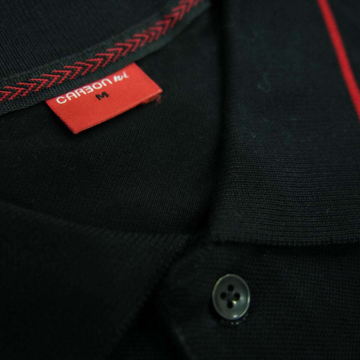 Carbon ni Tipping Collar T-shirt Black-with-red - Image 3