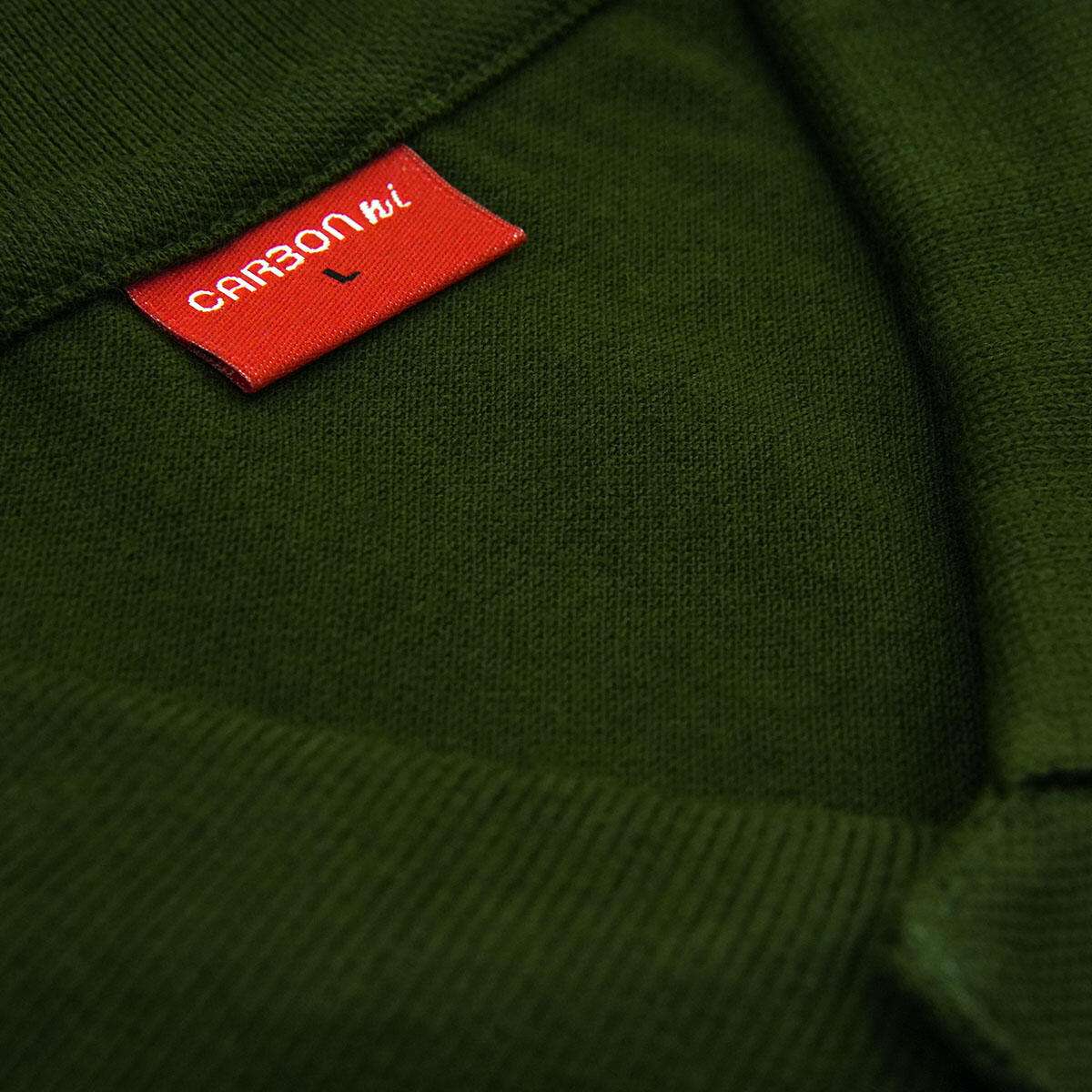 Carbon ni Solid Collar T-shirt Bottle-Green - Image 3