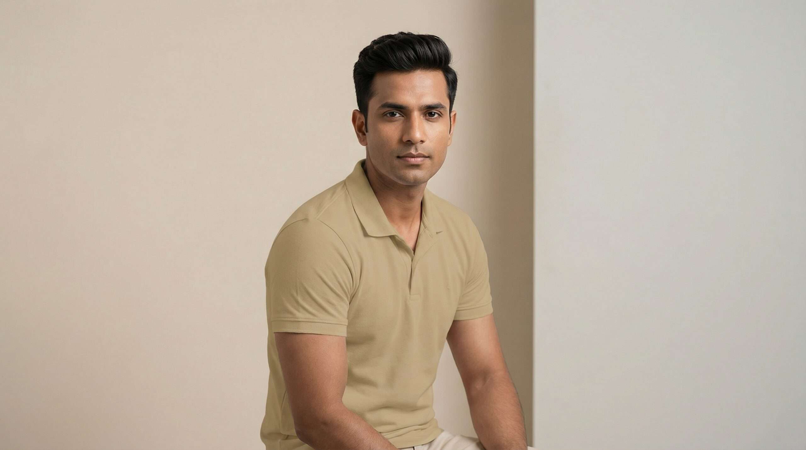Athli Pro Collar T-shirt Desert Sand - Image 2