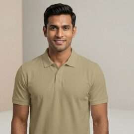 Carbon ni Solid Collar T-shirt DESERT Sand