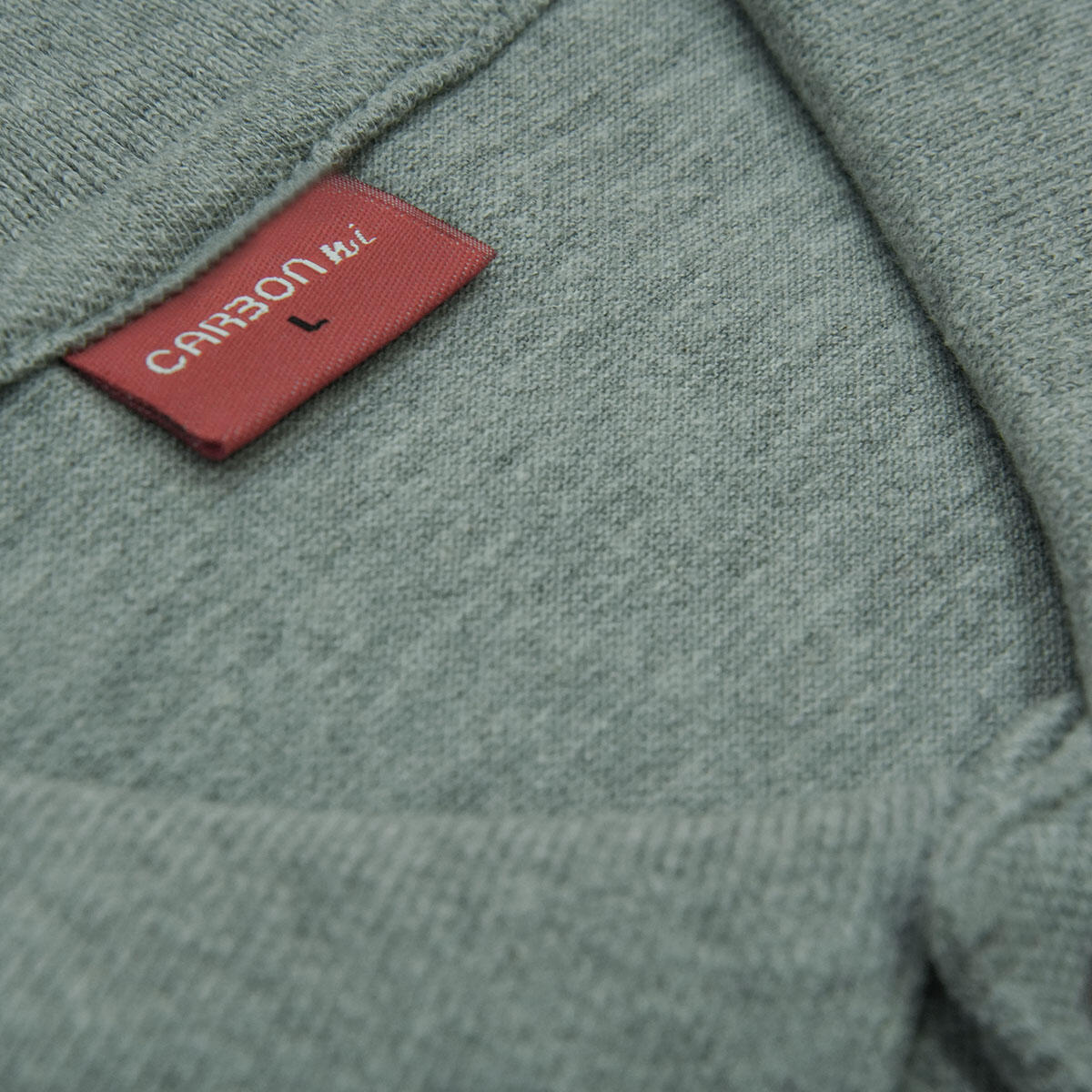 Carbon ni Solid Collar T-shirt-Grey-melange - Image 3
