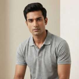 Athli Pro Collar T-shirt Grey Melange