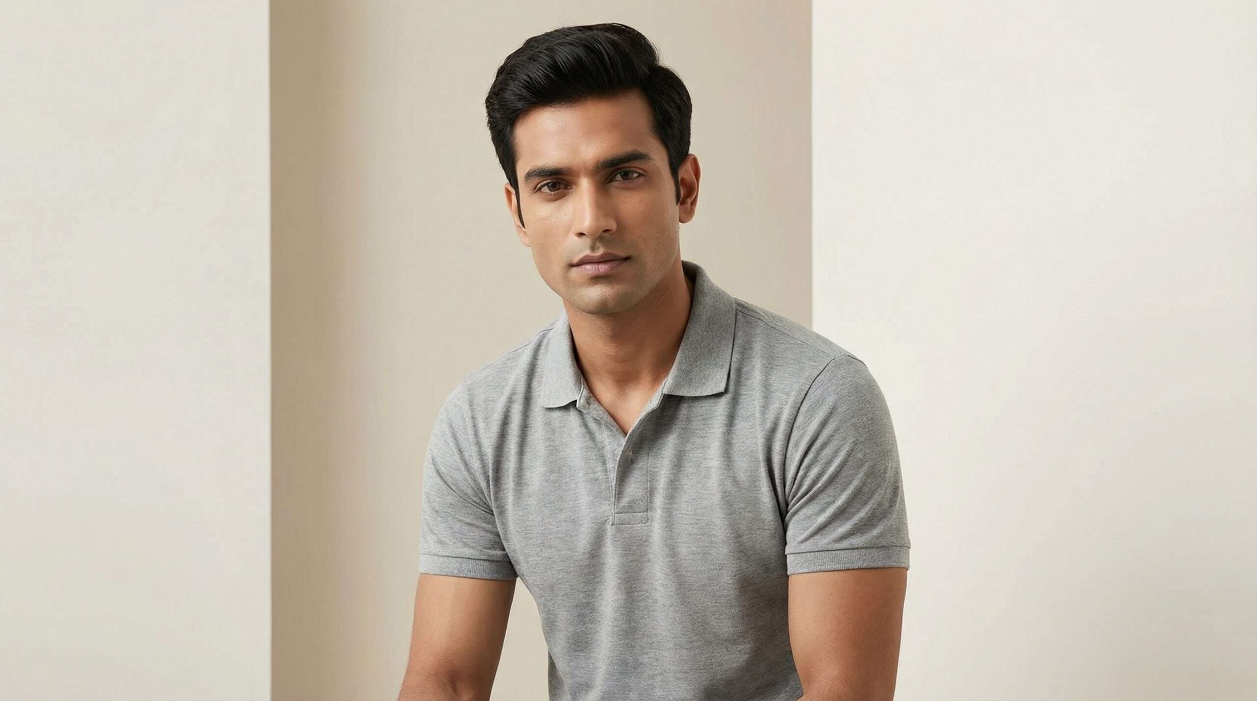 Athli Pro Collar T-shirt Grey Melange