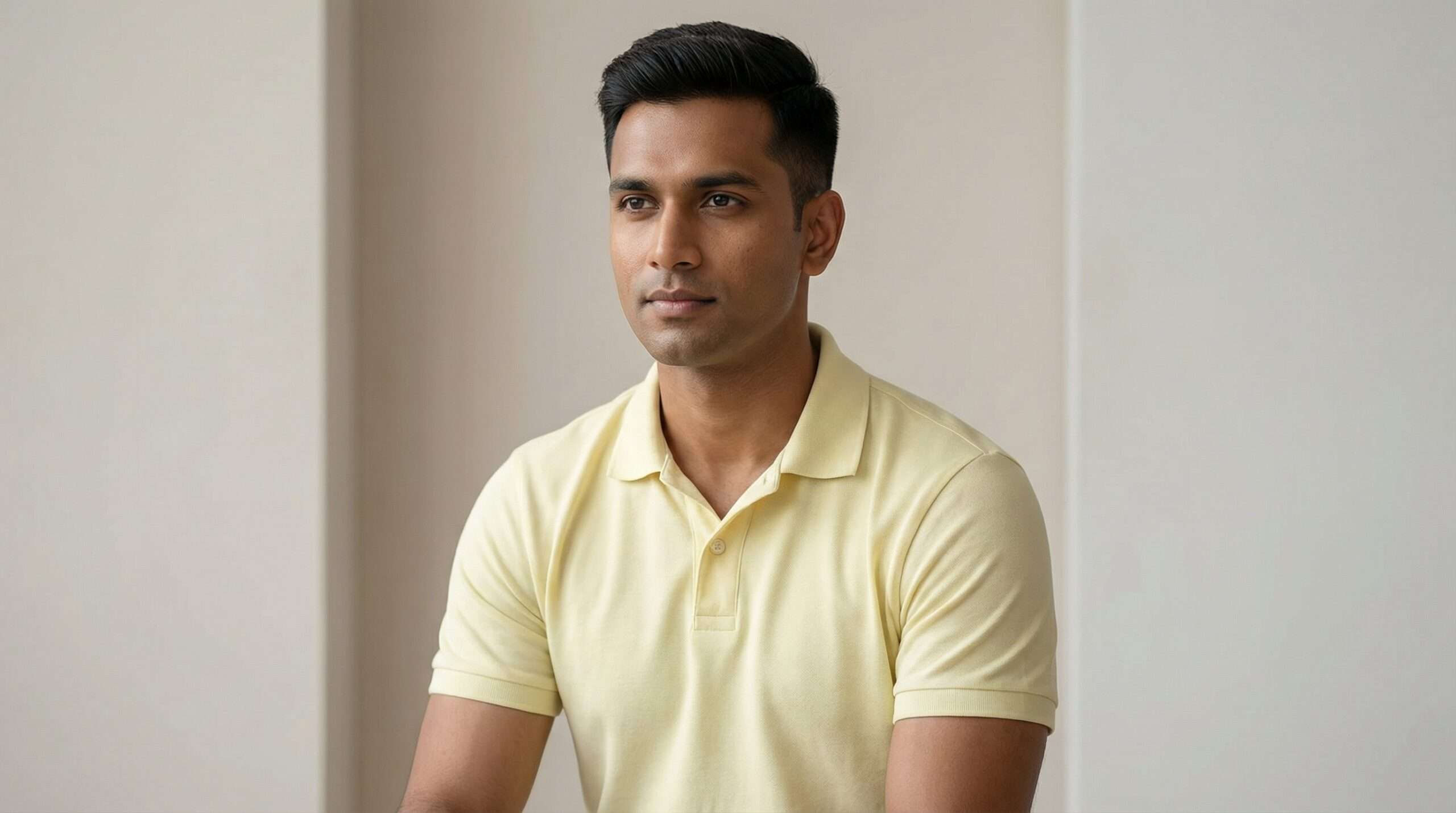 Athli Pro Collar T-shirt Ivory - Image 2