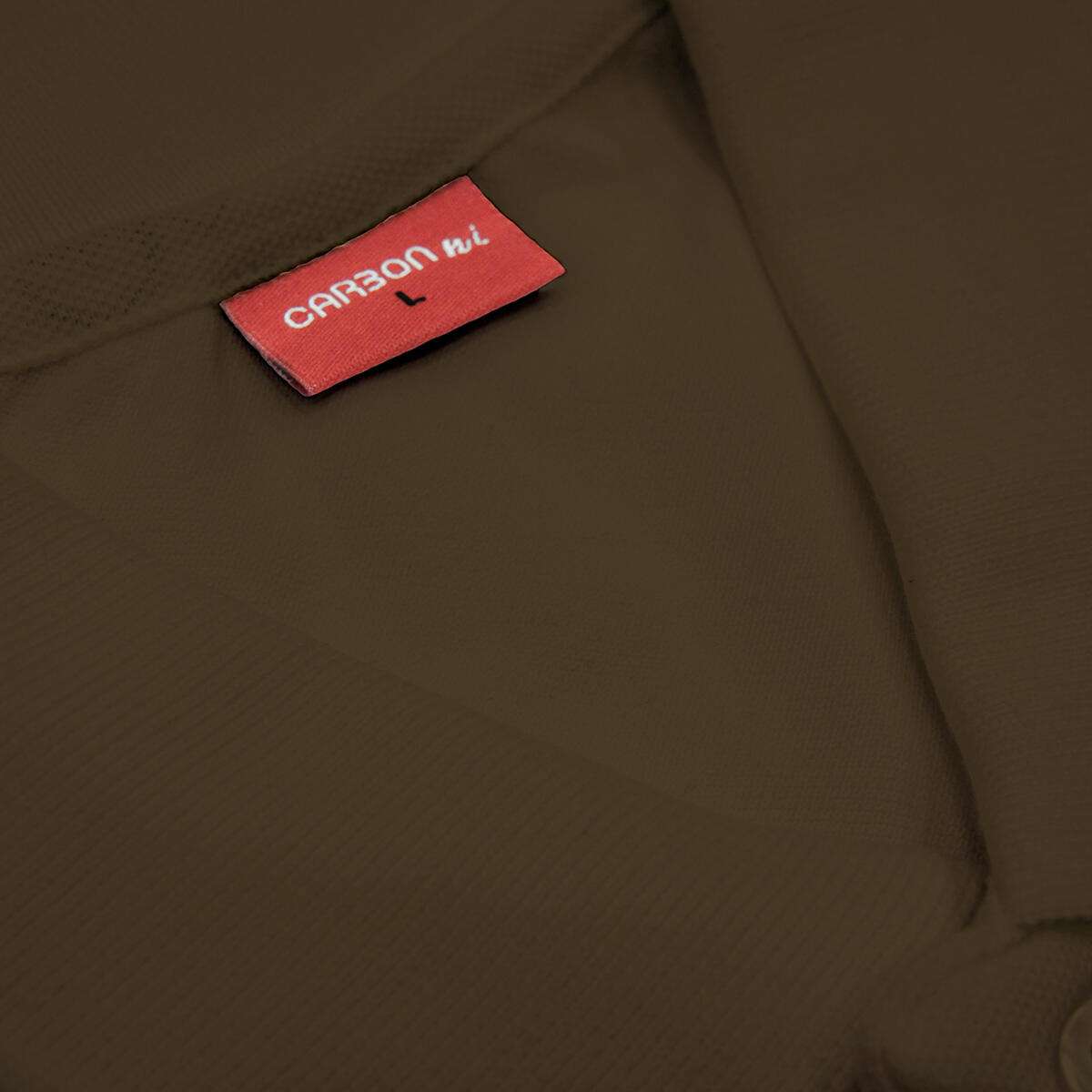 Carbon ni Solid Collar T-shirt KHAKI - Image 3