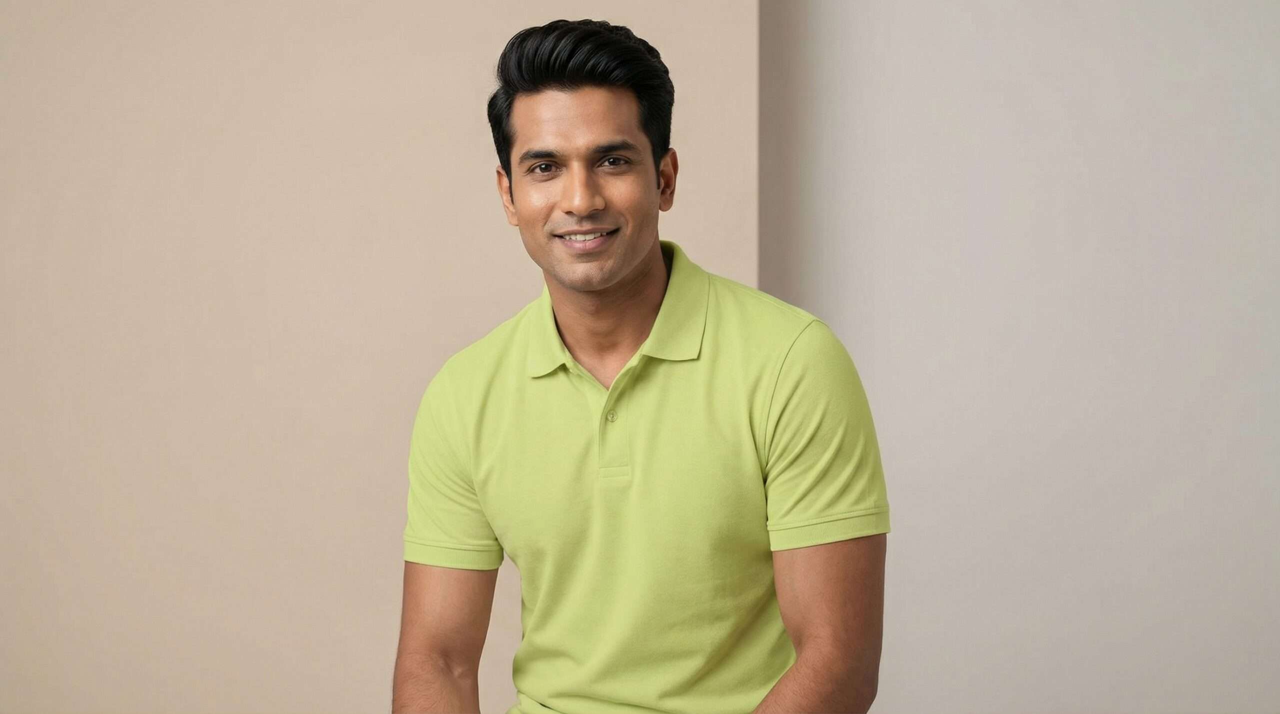 Carbon ni Solid Collar T-shirt MINT-GREEN