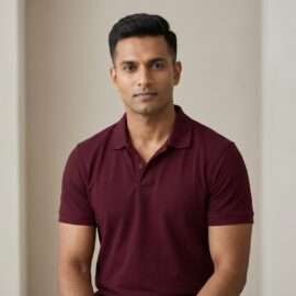 Athli Pro Collar T-shirt Maroon
