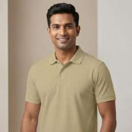 Carbon ni Solid Collar T-shirt NATURAL