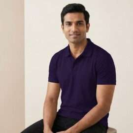 Carbon ni Solid Collar T-shirt PURPLE