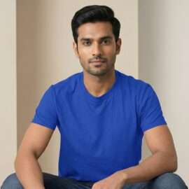 Carbon ni Basics Round Neck T-shirt ROYAL-BLUE