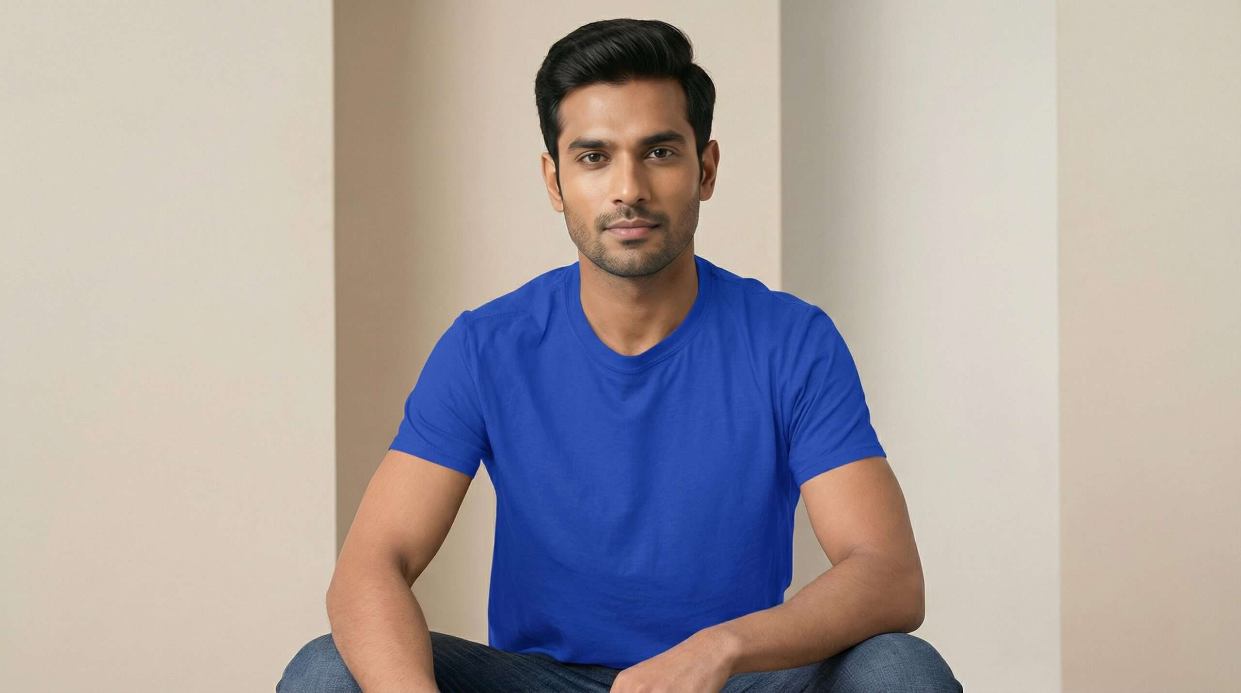 Carbon ni Basics Round Neck T-shirt ROYAL-BLUE