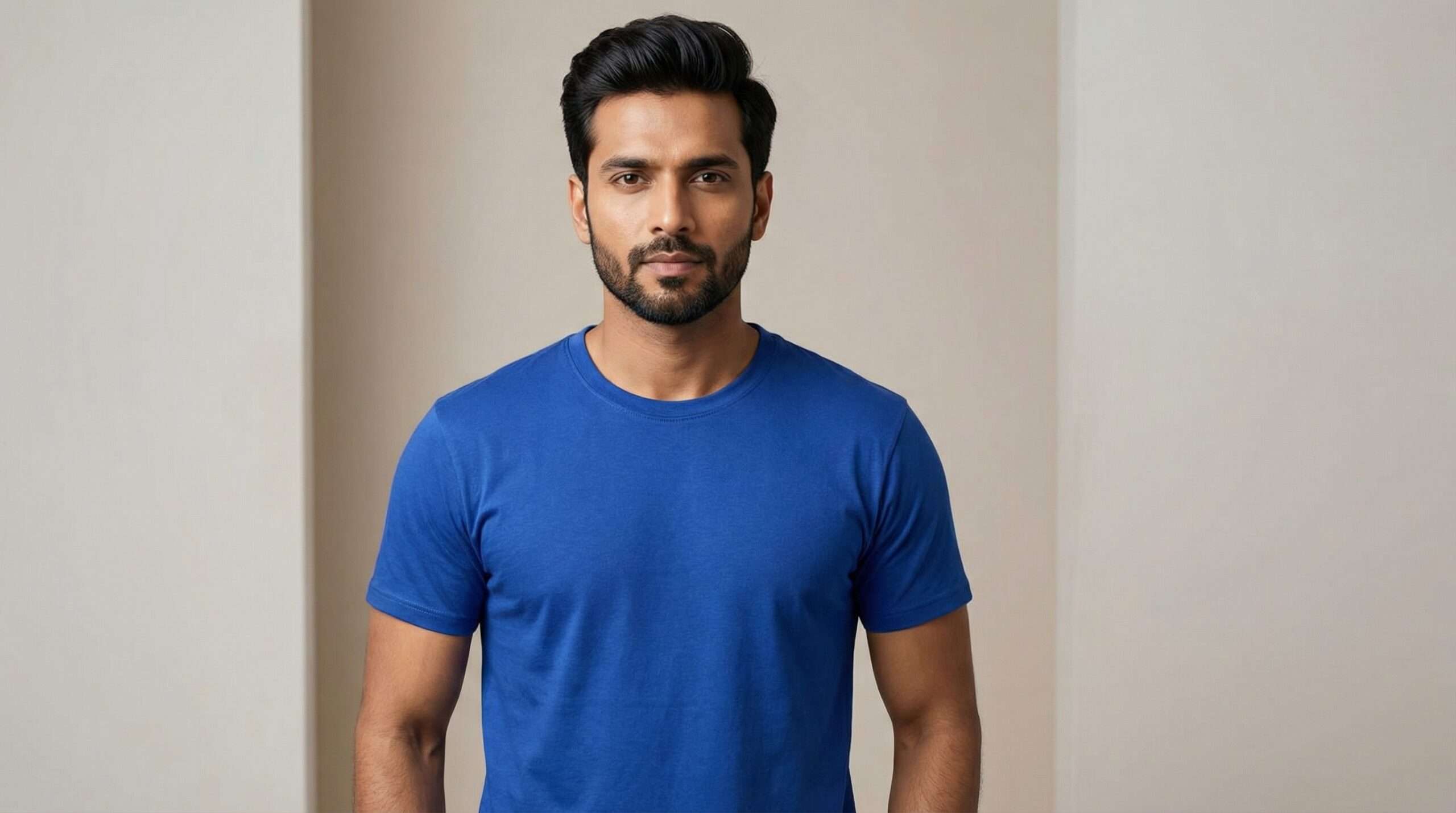 Carbon ni Basics Round Neck T-shirt ROYAL-BLUE - Image 2