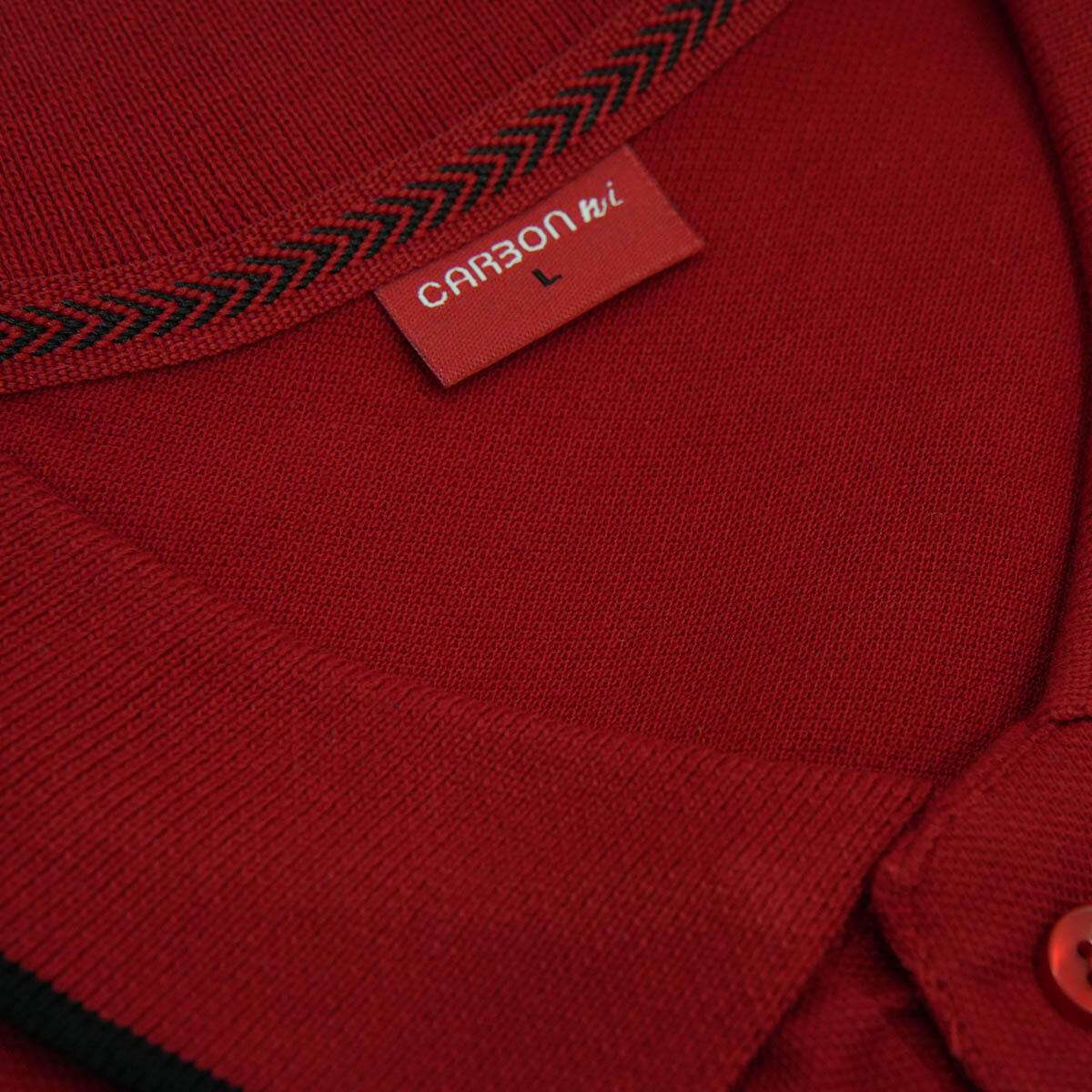 Carbon ni Tipping Collar T-shirt Red-with-Black - Image 4