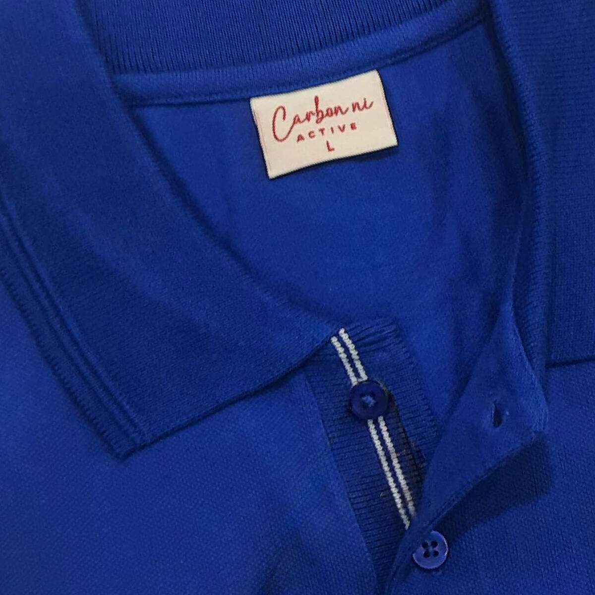 Carbon Ni Active Collar T-Shirt Royal Blue - Image 3