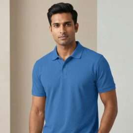 Carbon ni Solid Collar T-shirt SKY