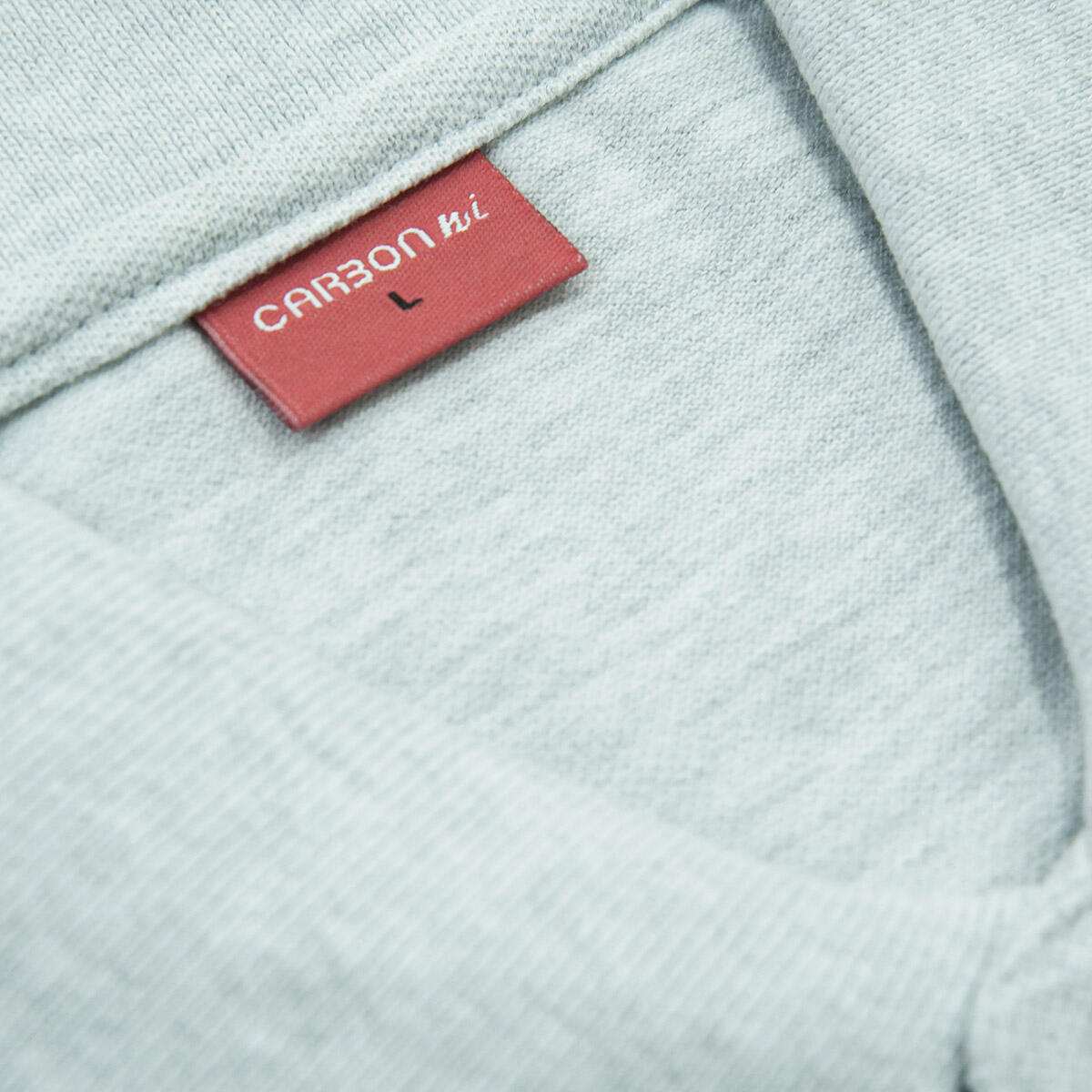 Carbon ni Solid Collar T-shirt White-Melange - Image 3