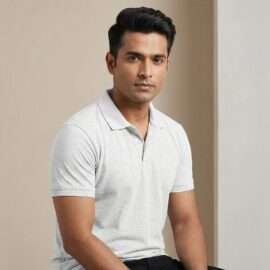Athli Pro Collar T-shirt White Melange
