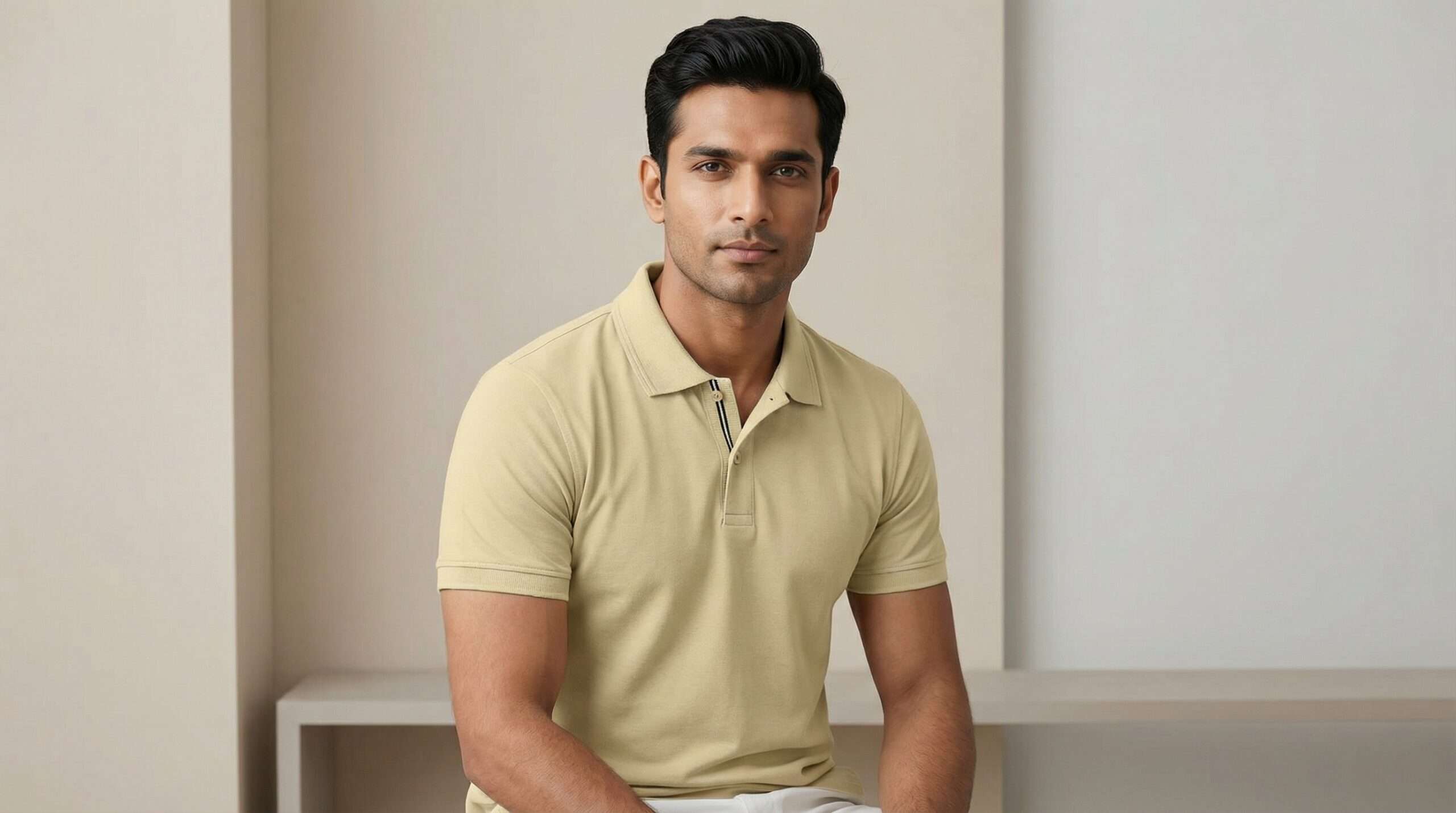 Carbon Ni Active Collar T-Shirt Desert Sand