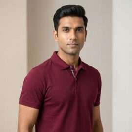 Carbon Ni Active Collar T-Shirt Maroon