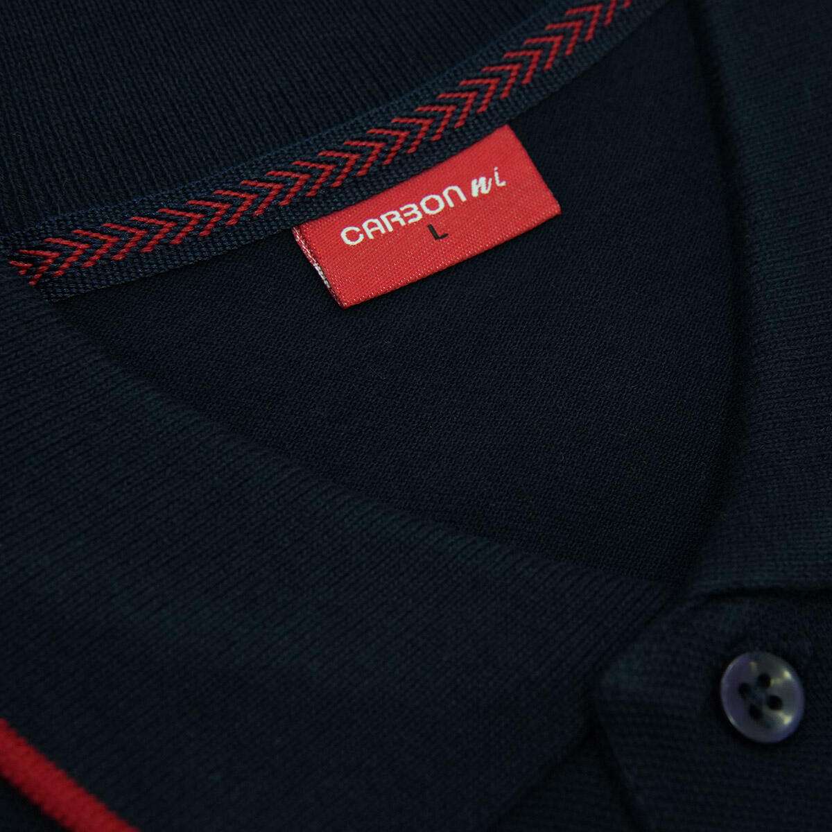 Carbon ni Tipping Collar T-shirt navy-Blue-with-Red - Image 3