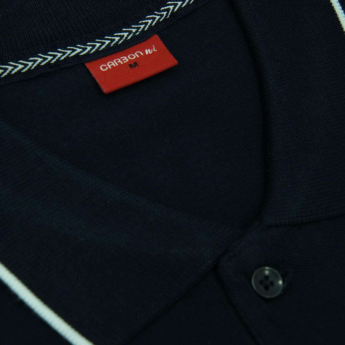 Carbon ni Tipping Collar T-shirt navy-Blue-with-white - Image 3