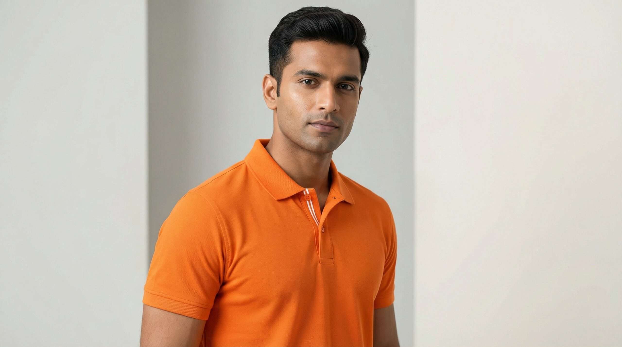 Carbon Ni Active Collar T-Shirt Orange - Image 2