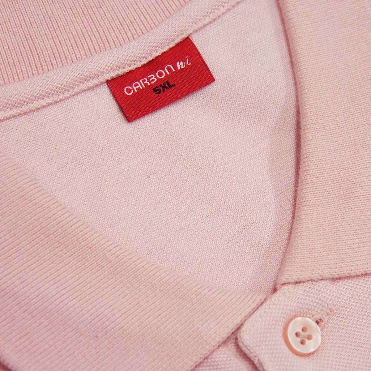 Carbon ni Solid Collar T-shirt Pink - Image 3
