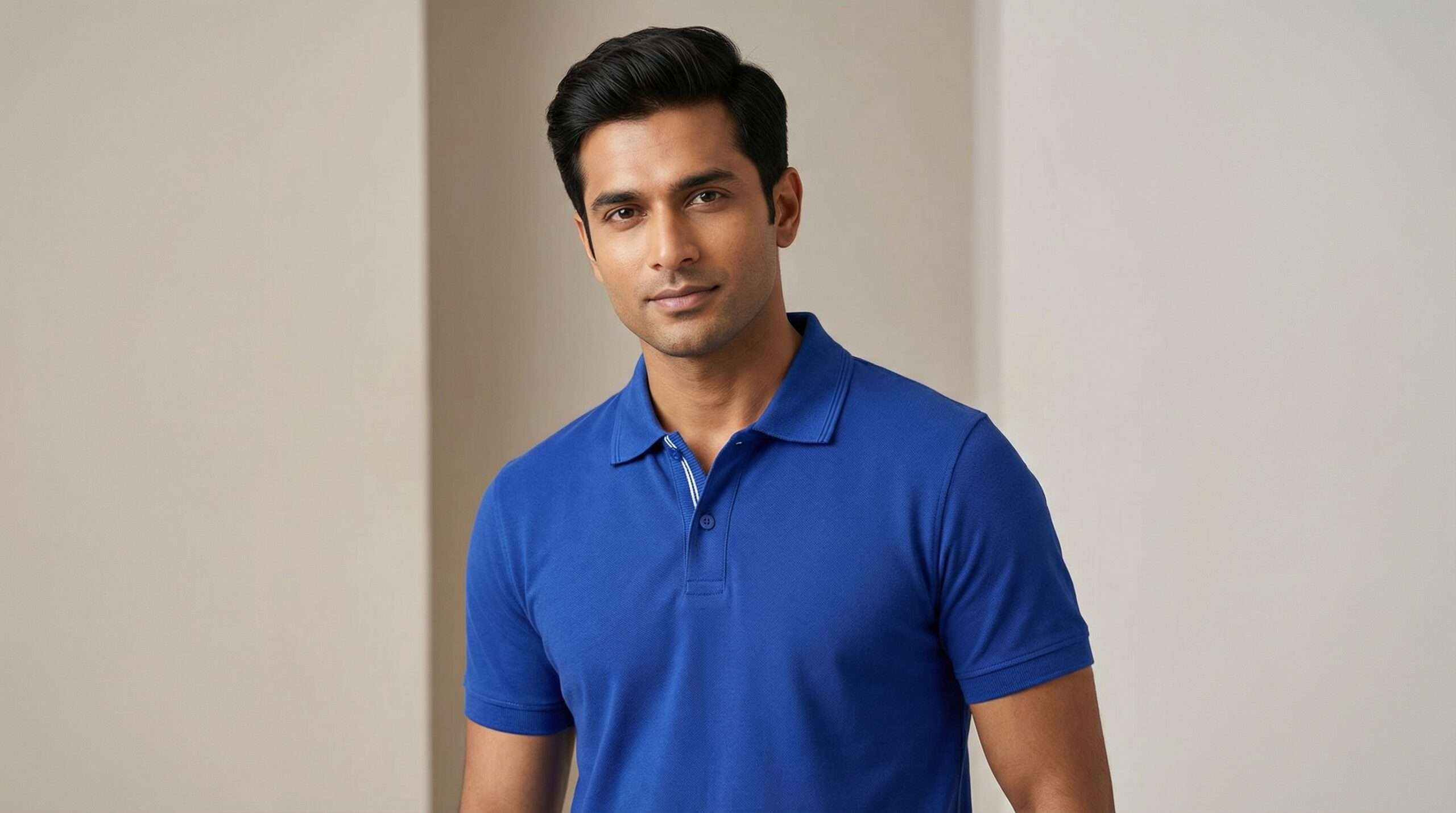 Carbon Ni Active Collar T-Shirt Royal Blue - Image 2