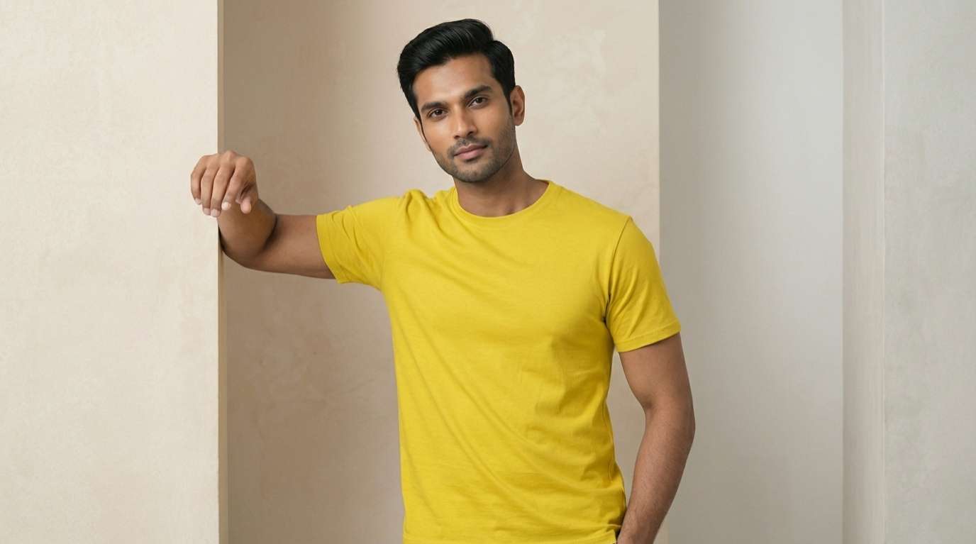 Carbon ni Basics Round Neck T-shirt sunflower - Image 2
