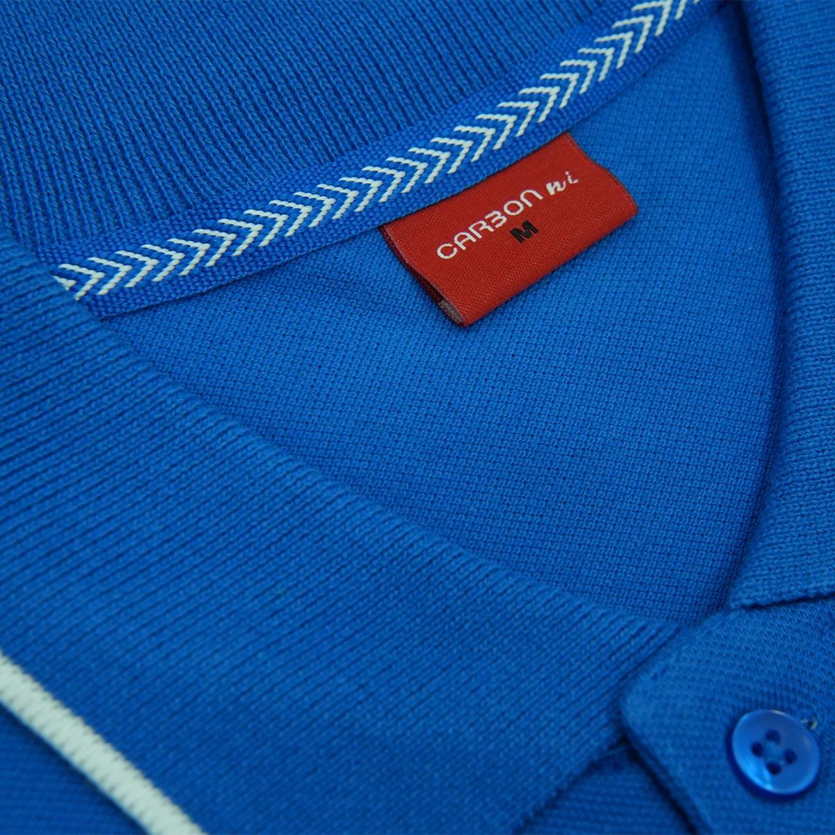Carbon ni Tipping Collar T-shirt Turquoise-blue-with-white - Image 3