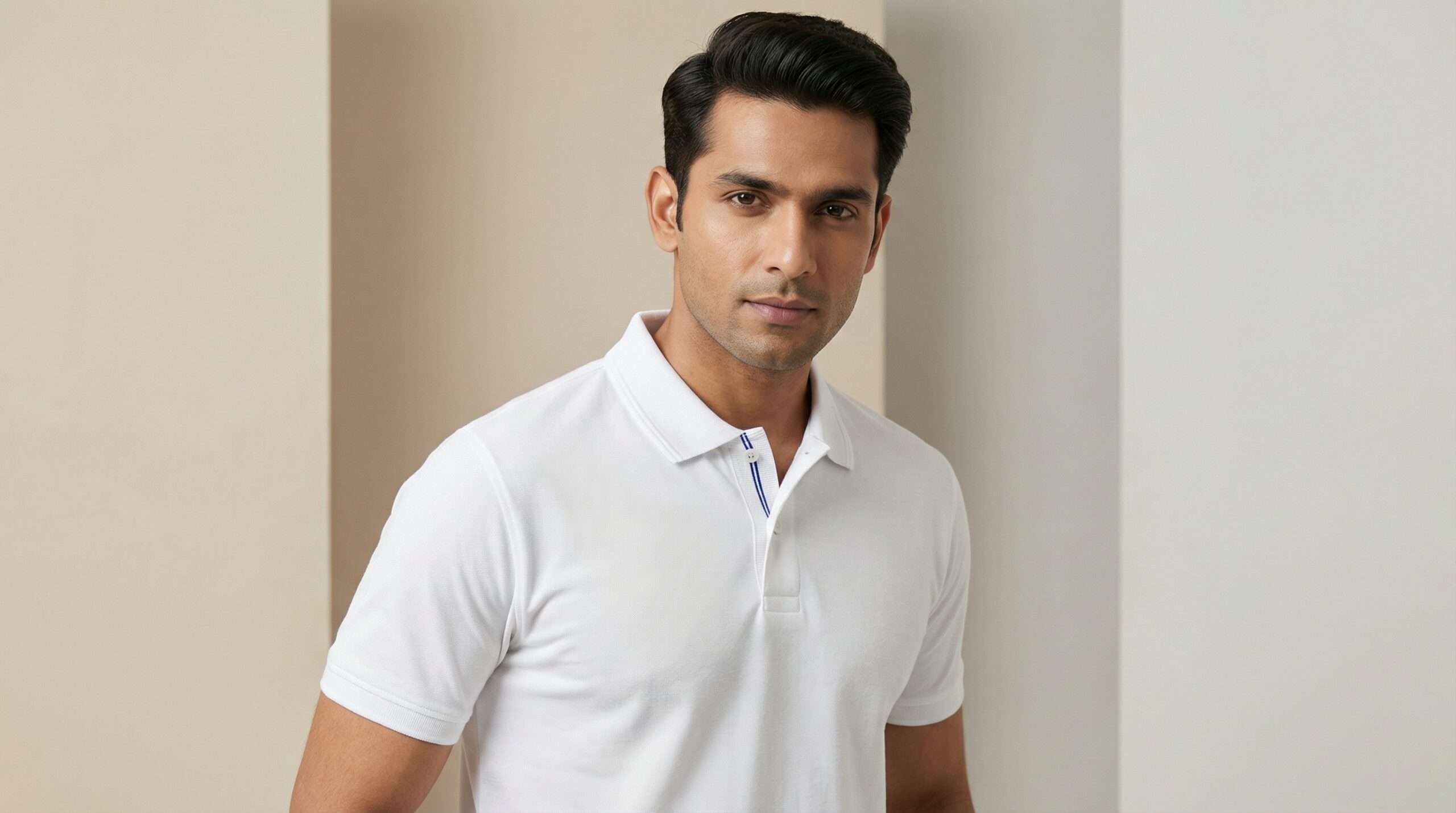 Carbon Ni Active Collar T-Shirt White - Image 2