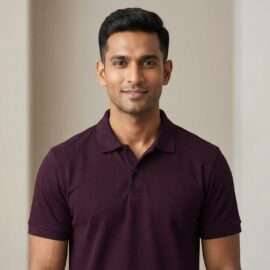 Carbon ni Solid Collar T-shirt Wine